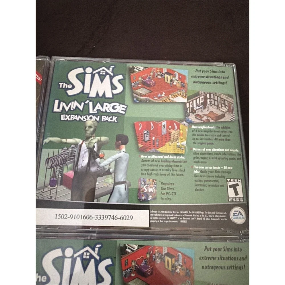The Sims Jewel Case Original PC CD ROM Plus Expansion Packs Hot Date Vacation ++